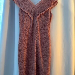 Vero Moda Lace Midi Dress in Soft Pink